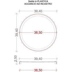 SEDILE TONDO in Plastica chiuso