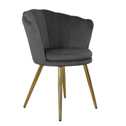 Atene Poltroncina Velluto Velvet Grigio scuro