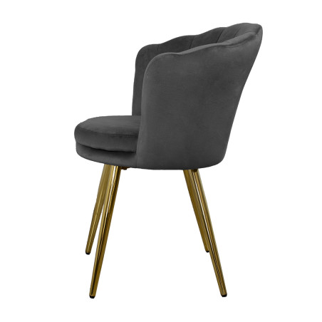 Atene Poltroncina Velluto Velvet Grigio scuro