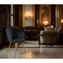 Atene Poltroncina Velluto Velvet Grigio scuro