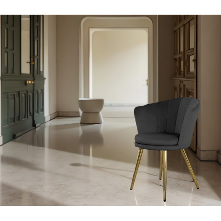 Atene Poltroncina Velluto Velvet Grigio scuro
