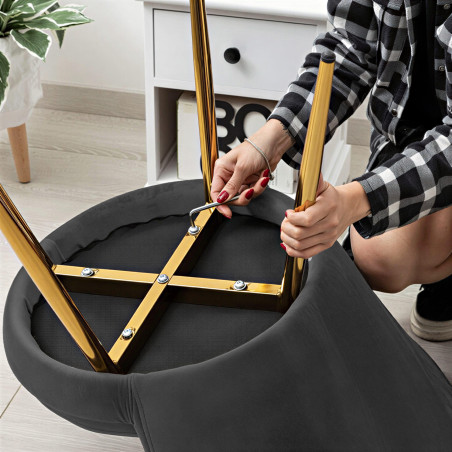 Atene Poltroncina Velluto Velvet Grigio scuro