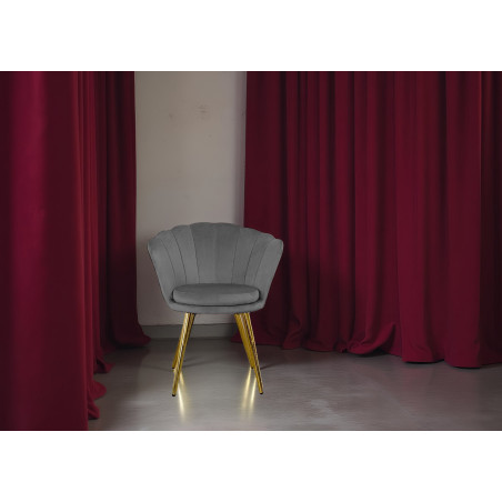 Atene Poltroncina Velluto Velvet Grigio scuro