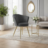 Atene Poltroncina Velluto Velvet Grigio scuro