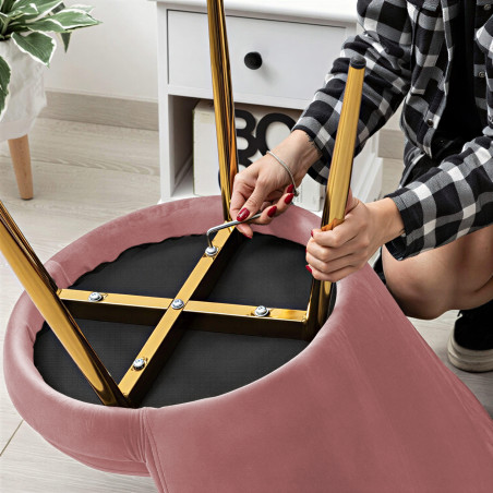 Atene Poltroncina Velluto Velvet Rosa