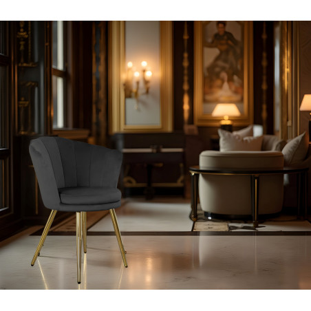 Atene Poltroncina Velluto Velvet Nero