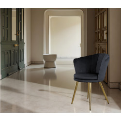 Atene Poltroncina Velluto Velvet Nero