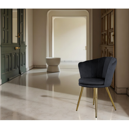 Atene Poltroncina Velluto Velvet Nero