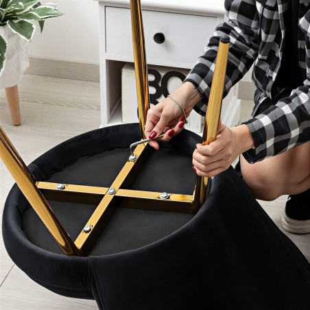 Atene Poltroncina Velluto Velvet Nero