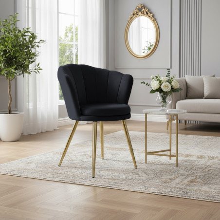 Atene Poltroncina Velluto Velvet Nero