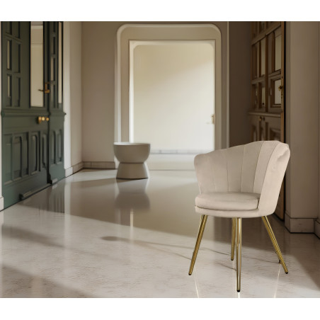 Atene Poltroncina Velluto Velvet Beige