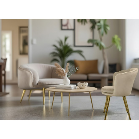 Atene Poltroncina Velluto Velvet Beige