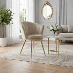 Atene Poltroncina Velluto Velvet Beige