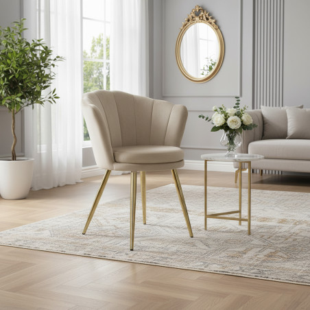 Atene Poltroncina Velluto Velvet Beige