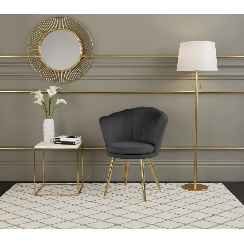 Atene Poltroncina Velluto Velvet Grigio scuro