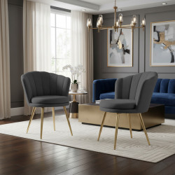 Atene Poltroncina Velluto Velvet Grigio scuro