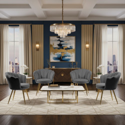 Atene Poltroncina Velluto Velvet Grigio scuro