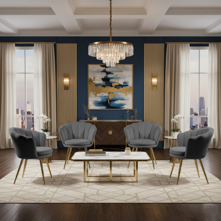 Atene Poltroncina Velluto Velvet Grigio scuro