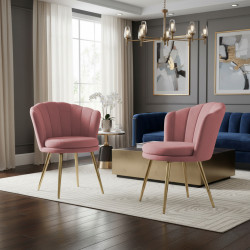 Atene Poltroncina Velluto Velvet Rosa