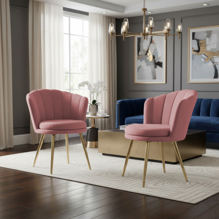 Atene Poltroncina Velluto Velvet Rosa