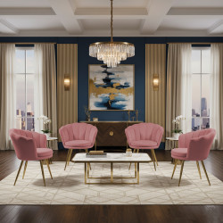 Atene Poltroncina Velluto Velvet Rosa