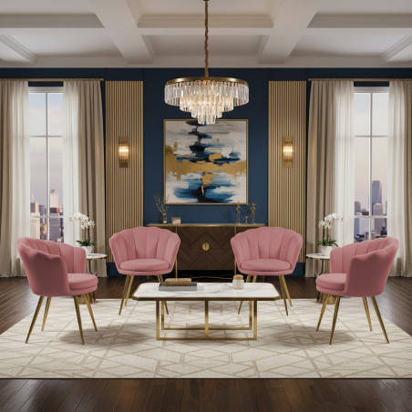 Atene Poltroncina Velluto Velvet Rosa