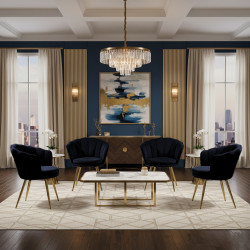 Atene Poltroncina Velluto Velvet Nero