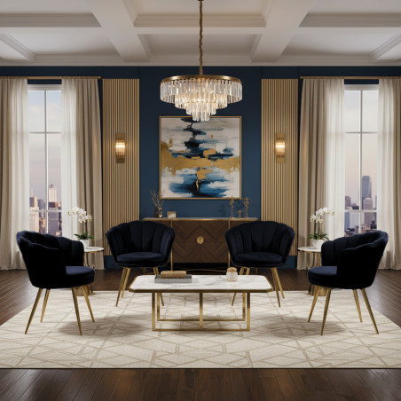 Atene Poltroncina Velluto Velvet Nero