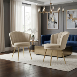 Atene Poltroncina Velluto Velvet Beige