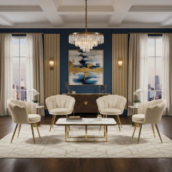 Atene Poltroncina Velluto Velvet Beige