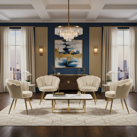 Atene Poltroncina Velluto Velvet Beige