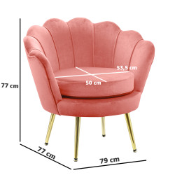 Atene Poltrona XL in Velluto Velvet Rosa