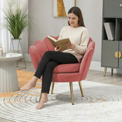 Atene Poltrona XL in Velluto Velvet Rosa