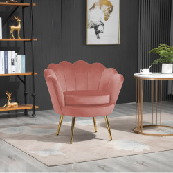 Atene Poltrona XL in Velluto Velvet Rosa