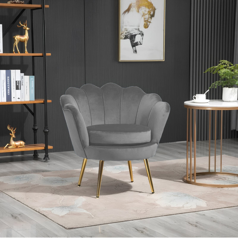 Atene Poltrona XL in Velluto Velvet Grigio chiaro