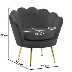 Atene Poltrona XL in Velluto Velvet Nero