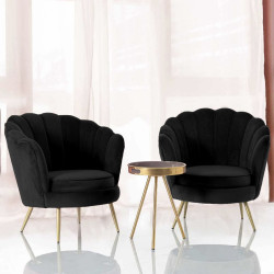 Atene Poltrona XL in Velluto Velvet Nero