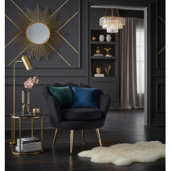 Atene Poltrona XL in Velluto Velvet Nero