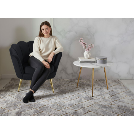 Atene Poltrona XL in Velluto Velvet Nero