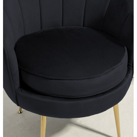 Atene Poltrona XL in Velluto Velvet Nero