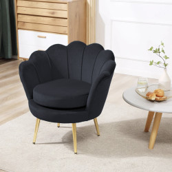 Atene Poltrona XL in Velluto Velvet Nero