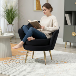 Atene Poltrona XL in Velluto Velvet Nero