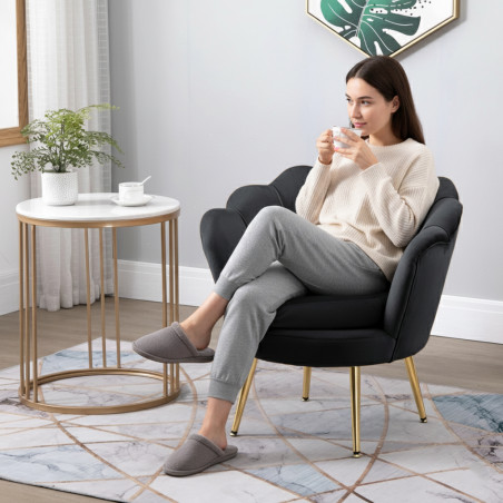 Atene Poltrona XL in Velluto Velvet Nero