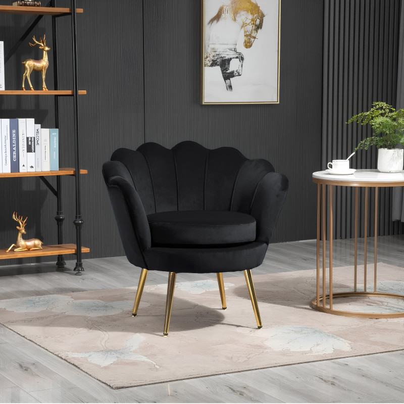 Atene Poltrona XL in Velluto Velvet Nero