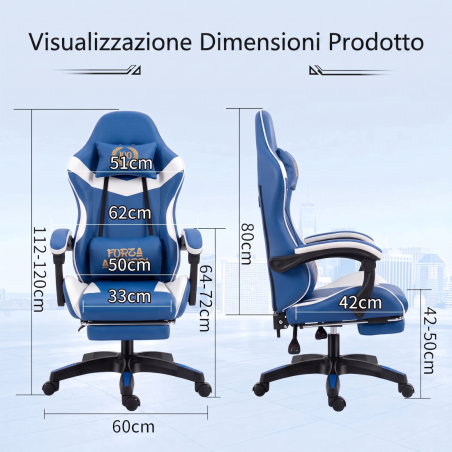 Sedia Gaming Centenario Forza Azzurri Napoli